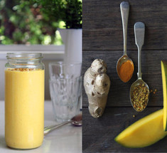 Изумительный сливочный смузи: манго  имбирь и куркума!