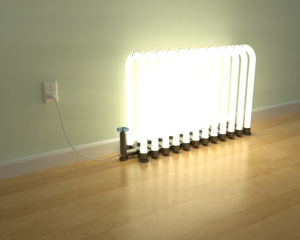Американец создал радиатор, который освещает комнату