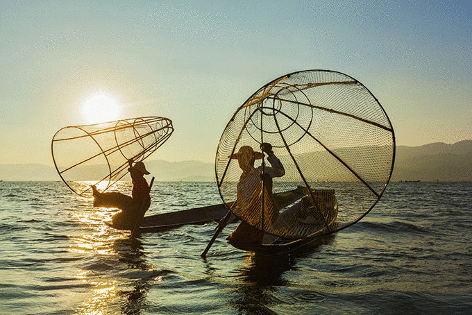 Рыбалка на озере Инле, Мьянма