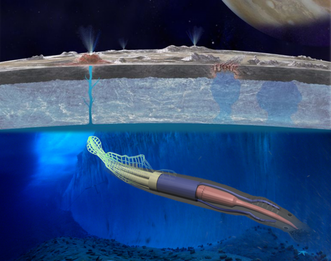 NASA показало концепцию мягкого робота для исследования спутника Юпитера Европы