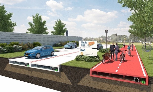 Роттердам планирует строить дороги из переработанного пластика