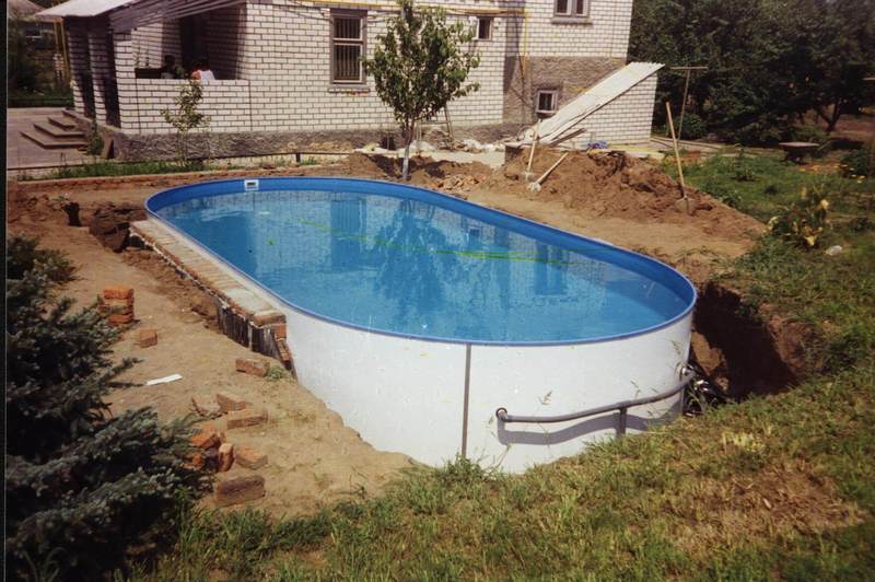 Как сделать бассейн на даче из металла