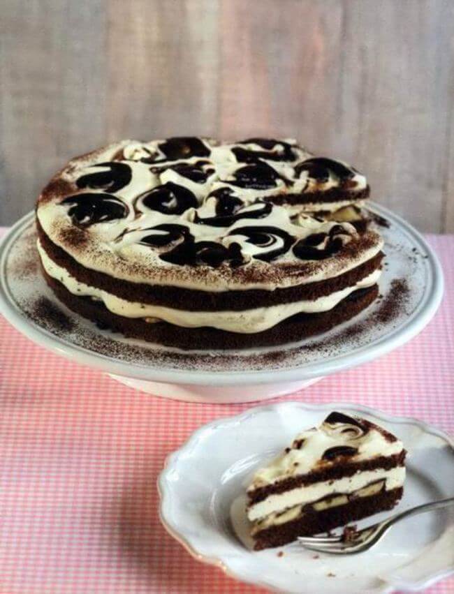 Черничный мраморный торт: легко и быстро!
