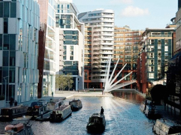  Лондонский  пешеходный мост в форме веера