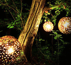 Креативные уличные светильники из природных материалов 