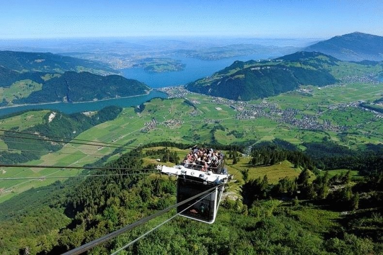 Канатная дорога с двухэтажными кабинками, Швейцария