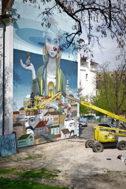 Потрясающая роспись от Сет Globepainter на Подоле в Киеве