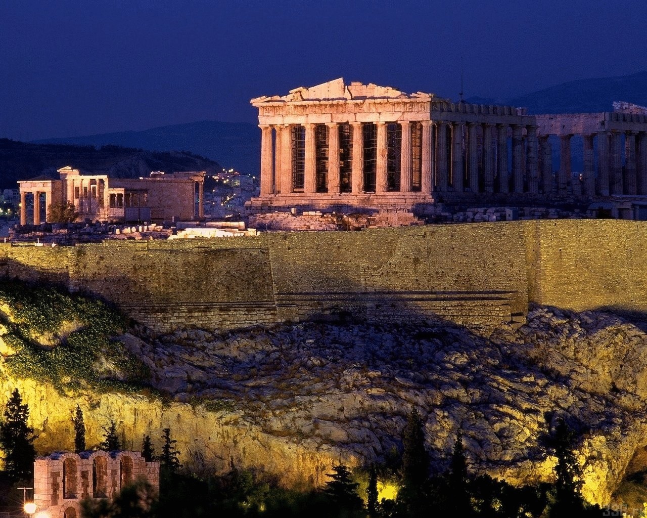 Афин, Акрополь является самым важным архитектурным чудом древней Греции и г...