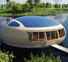 Плавучий экологичный дом на солнечных панелях