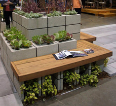 Готовые решения садовой мебели из бетонных блоков