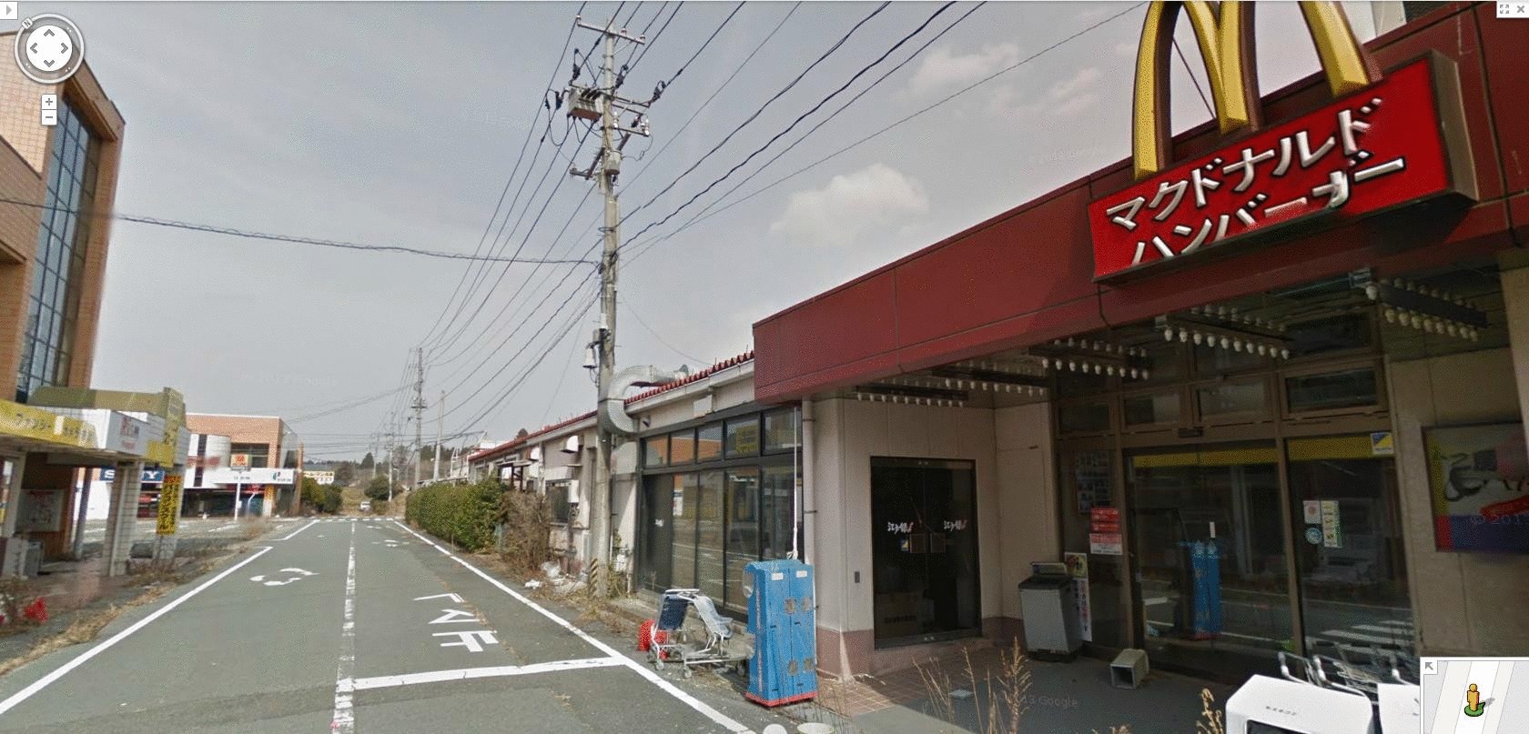 Японскую зону отчуждения можно увидеть на Google Street View