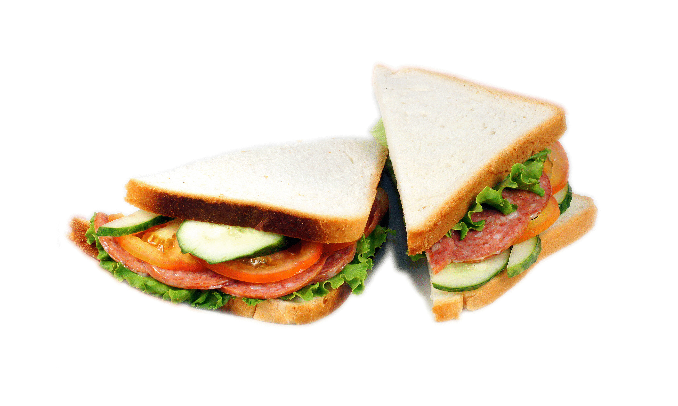 Бутерброд на белом фоне