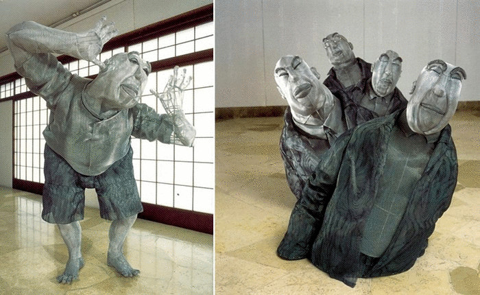 Карикатуры из алюминиевой сетки. Необычные скульптуры Юко Хишиямы