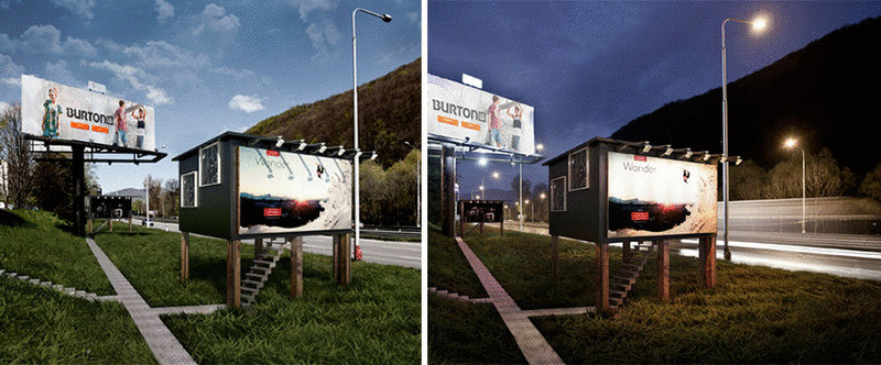 В Словакии билборды превращаются в уютные приюты для бездомных