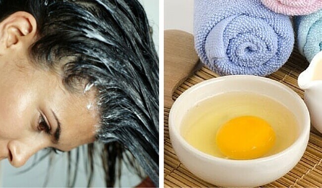 Яичную маску наносят на сухие или влажные волосы