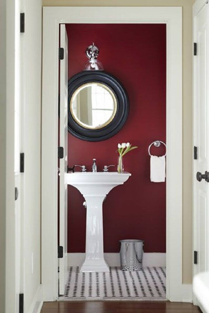 Благородный цвет марсала в интерьере ванной комнаты— идеи для вдохновения