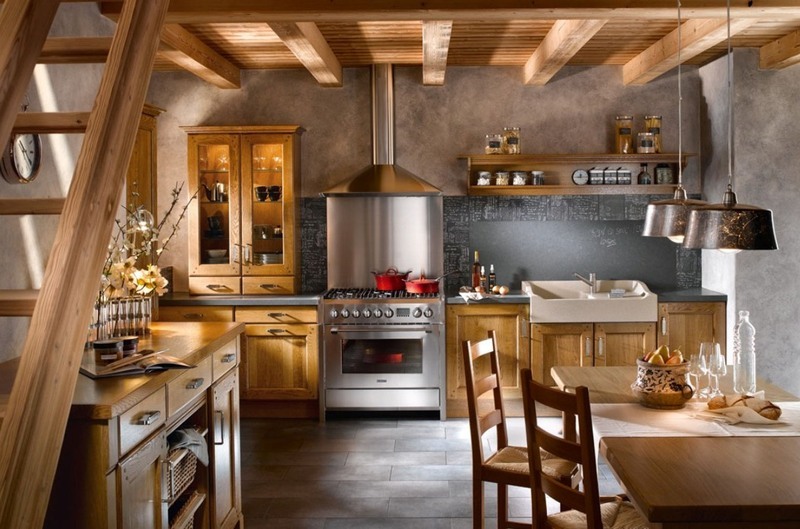 Кухня в стиле шале – очарование и уют