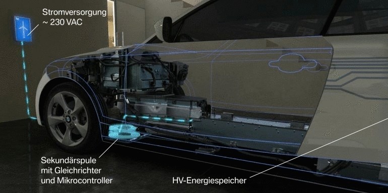 BMW разрабатывает беспроводную индуктивную систему зарядки для электромобилей