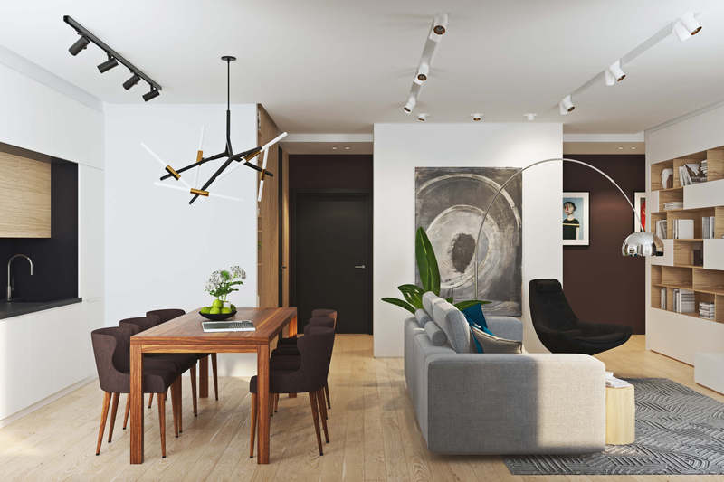 Интерьер квартиры из натуральных материалов в современном стиле