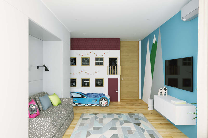 Квартира в современном стиле со свободной планировкой в Москве от мастерской Geometrium