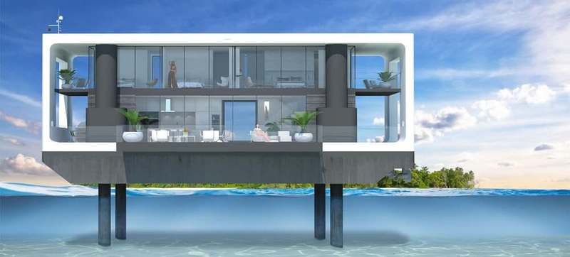 Самоподъемный, автономный, роскошный плавающий дом