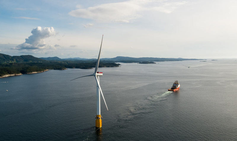 Первые в мире плавучие морские ветряные турбины подключились к сети