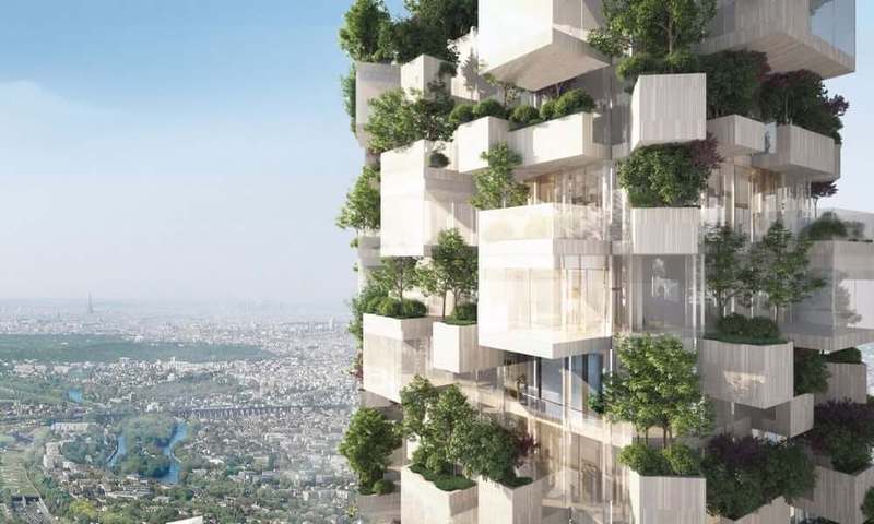 Первая зеленая многоэтажка Франции, которая будет окутана 2 тыс. деревьев