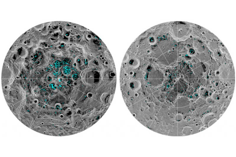 Получено подтверждение присутствия льда близ полюсов Луны