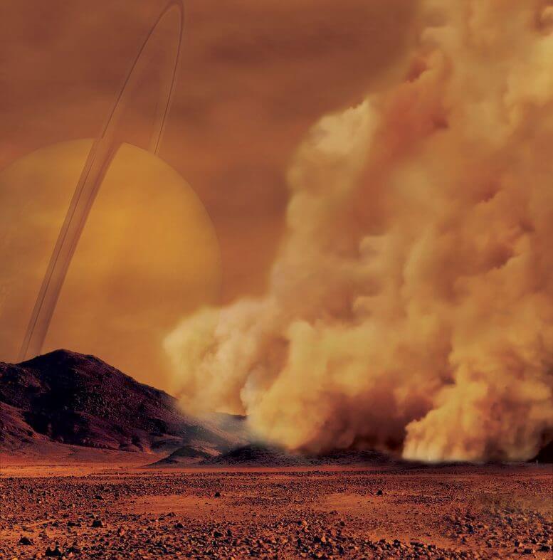NASA обнаружила пылевые бури на Титане