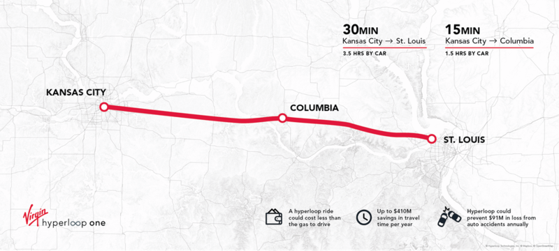 Первый маршрут Virgin Hyperloop One может появится в штате Миссури