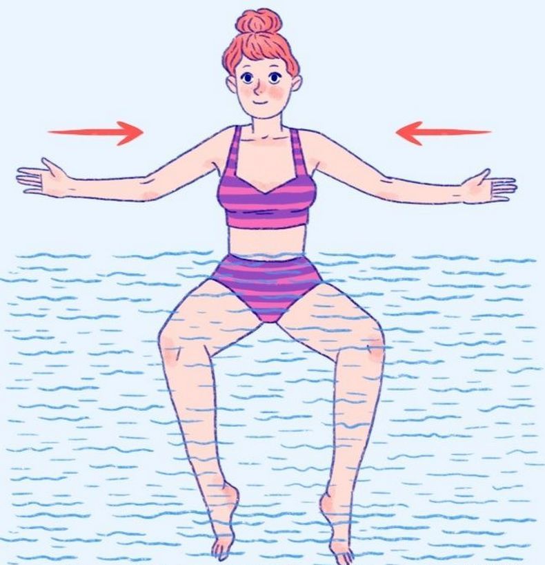 Упражнения для похудения, которые можно делать в море или бассейне