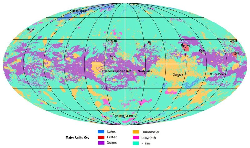 Первая полная карта Титана покажет океаны, равнины, дюны и горы