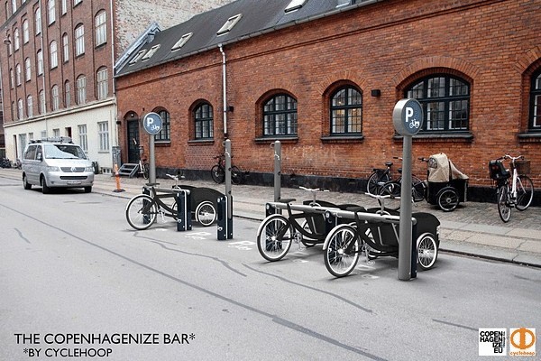 Парковки для грузовых велосипедов в Копенгагене