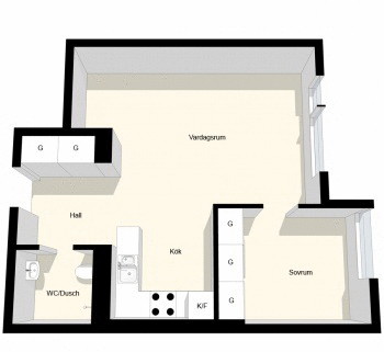 Квартира 39 м² в Стокгольме